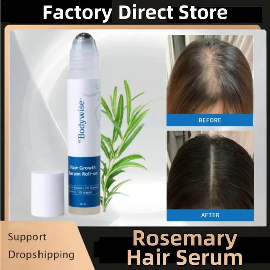 25Ml Rosemary Hair Growth Roller Essence Reduce Hair Breakage Bifurcate Increase Hair Density Nourish Strengthen Toughen